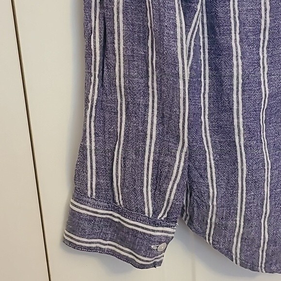 Rails Sydney Collared Artic Stripe Linnen Button Down Blouse Size XS - Picture 3 of 16